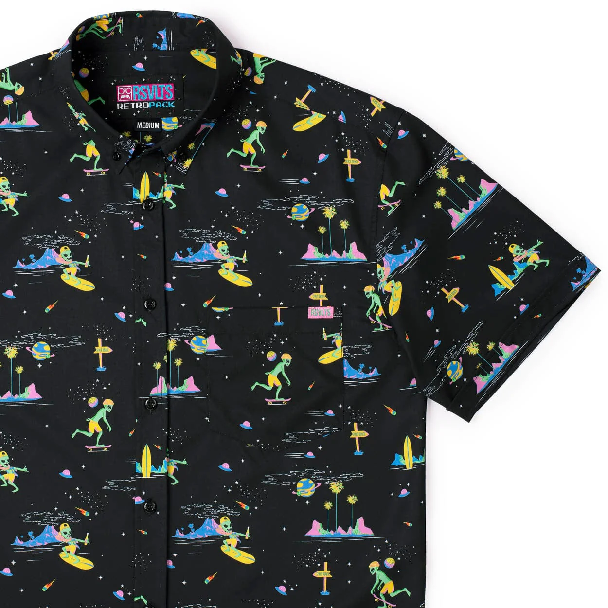 ‘90s Retro "Space Beach" – KUNUFLEX Short Sleeve Shirt