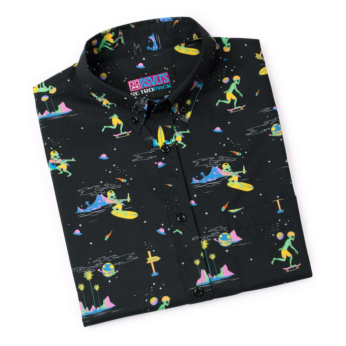 ‘90s Retro "Space Beach" – KUNUFLEX Short Sleeve Shirt - Image 8