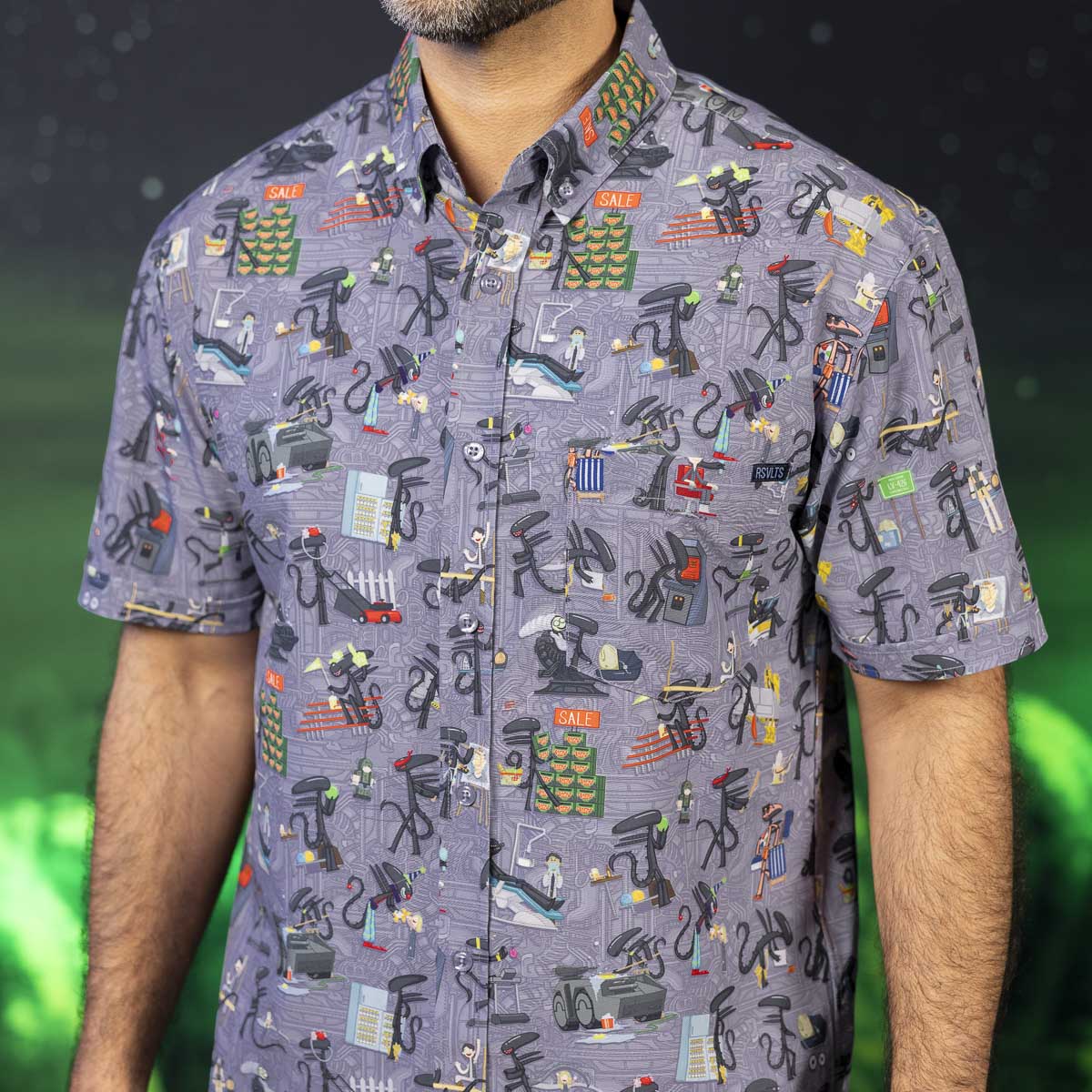 Alien "Xenolife" – KUNUFLEX Short Sleeve Shirt - Image 4
