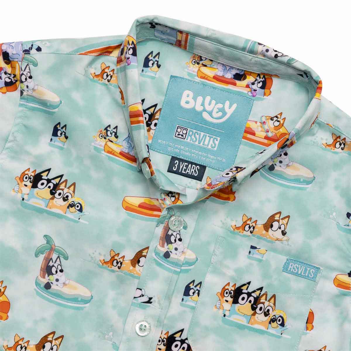 Bluey "Everybody in the Pool" – Preschooler KUNUFLEX Short Sleeve Shirt - Image 4