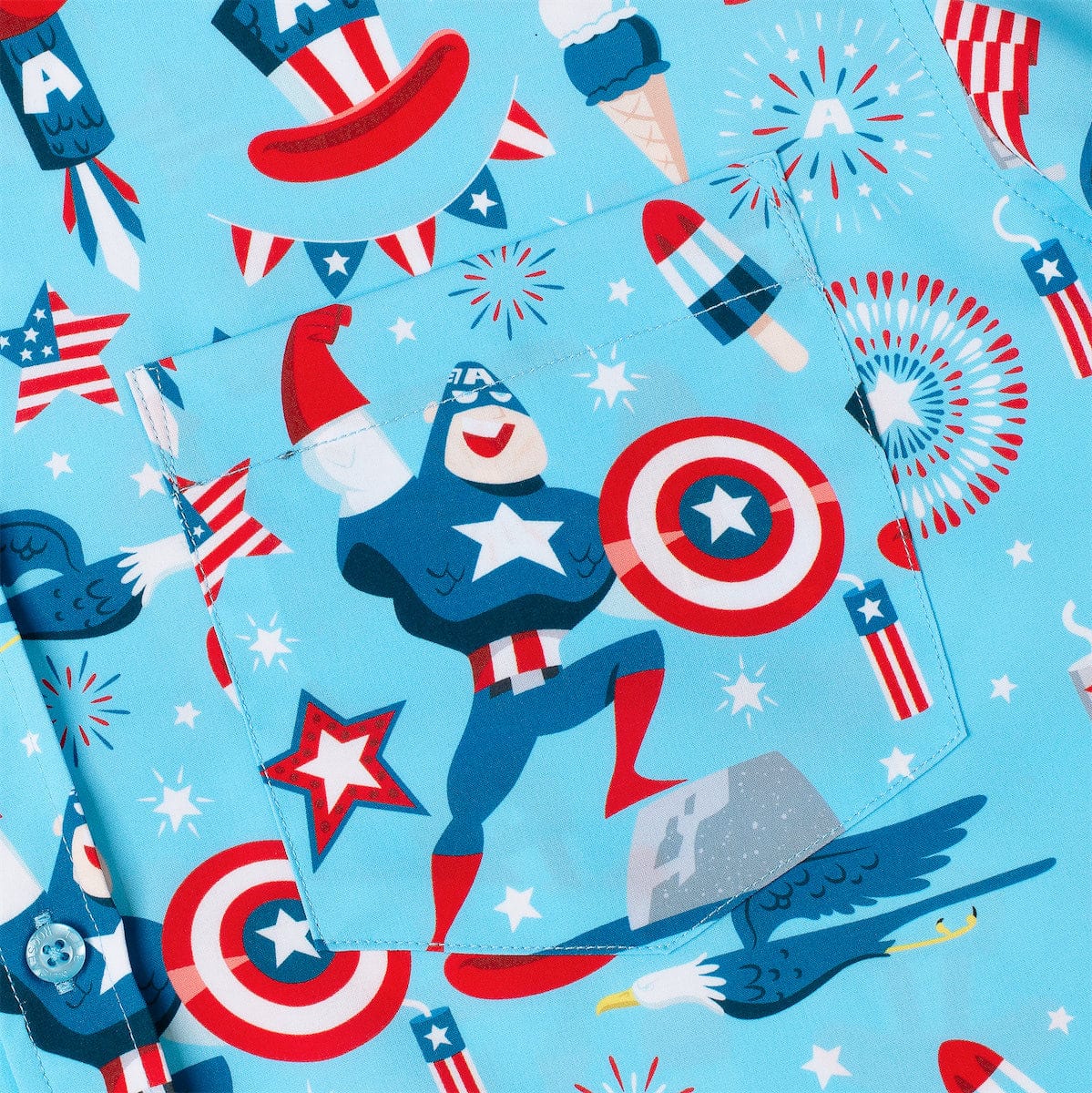 Captain America "Rogers Red Glare" – KUNUFLEX Short Sleeve Shirt - Image 3