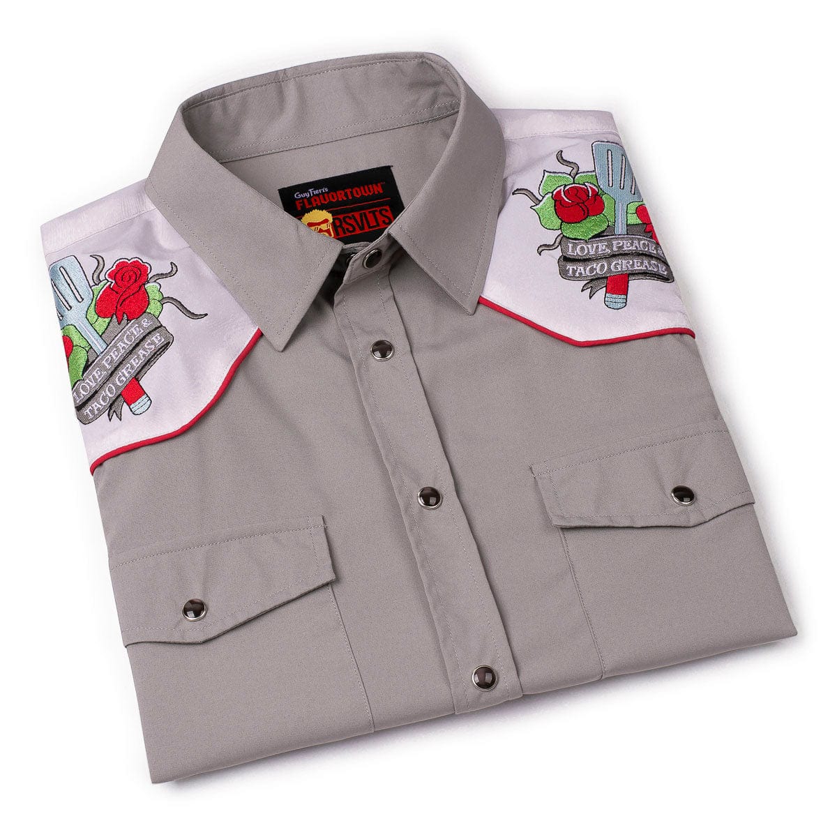 Guy Fieri "Love, Peace & Taco Grease" – Roper Short Sleeve Shirt - Image 7