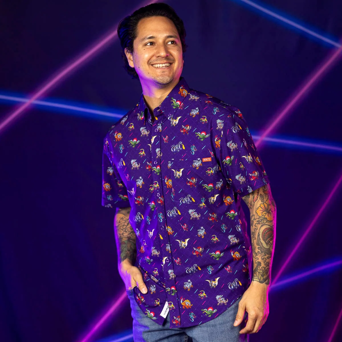 Lazer Dinos – KUNUFLEX Short Sleeve Shirt - Image 3