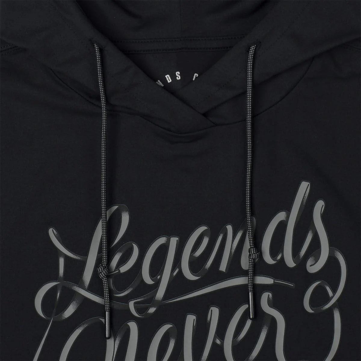 Legends Never Die (Black) – Performance Hoodie - Image 3