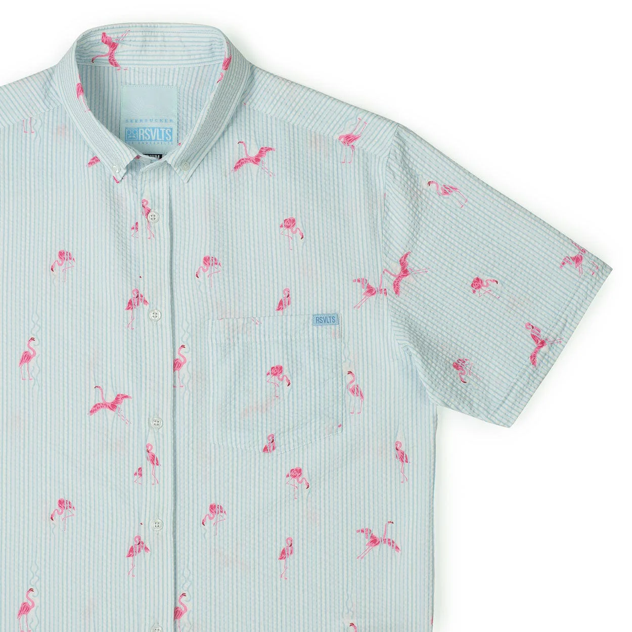 Mingos – Stretch Seersucker Short Sleeve Shirt - Image 2