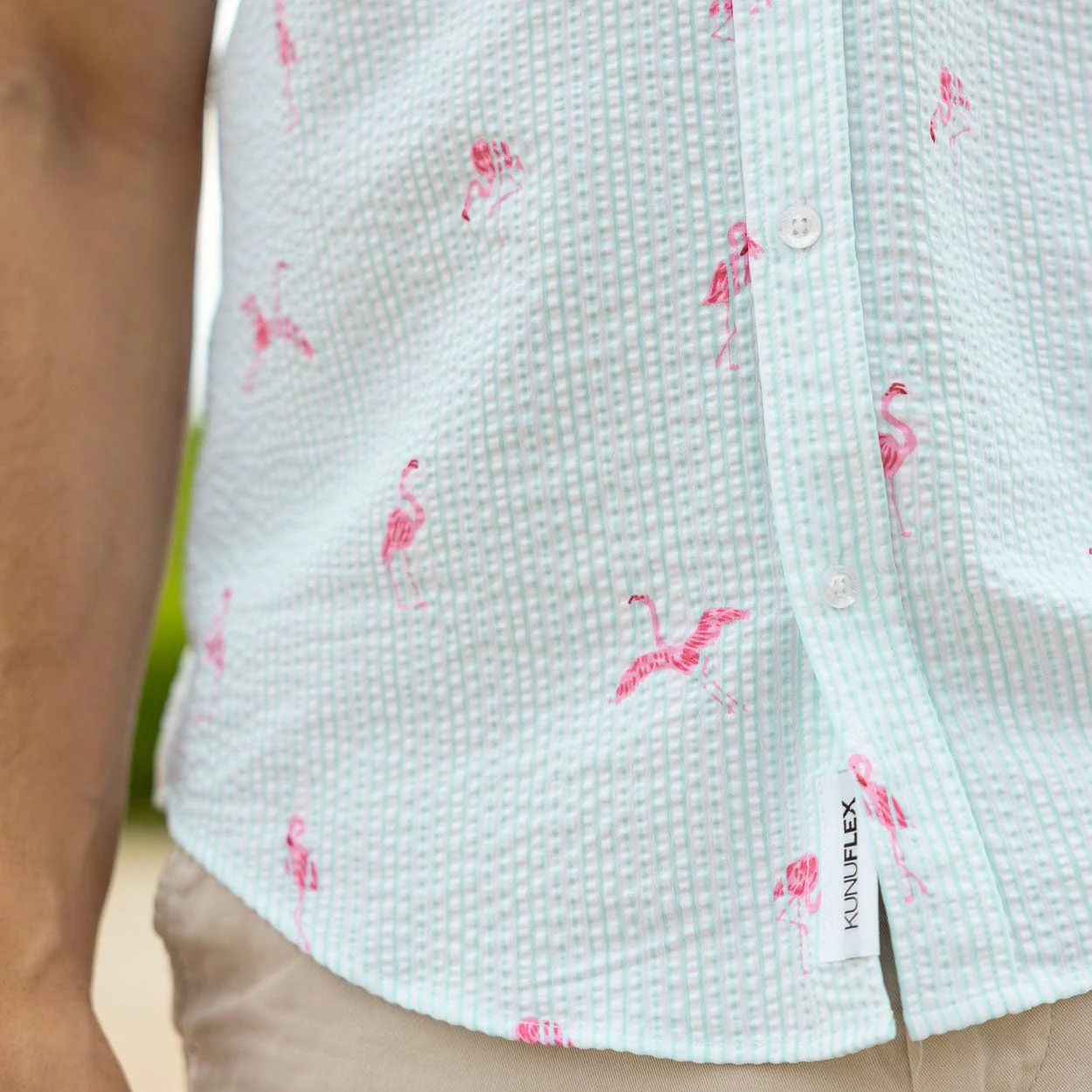 Mingos – Stretch Seersucker Short Sleeve Shirt - Image 4