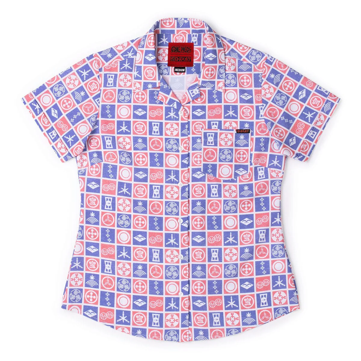 One Piece "Stamps of the Sea" – Women's KUNUFLEX Short Sleeve Shirt - Image 2