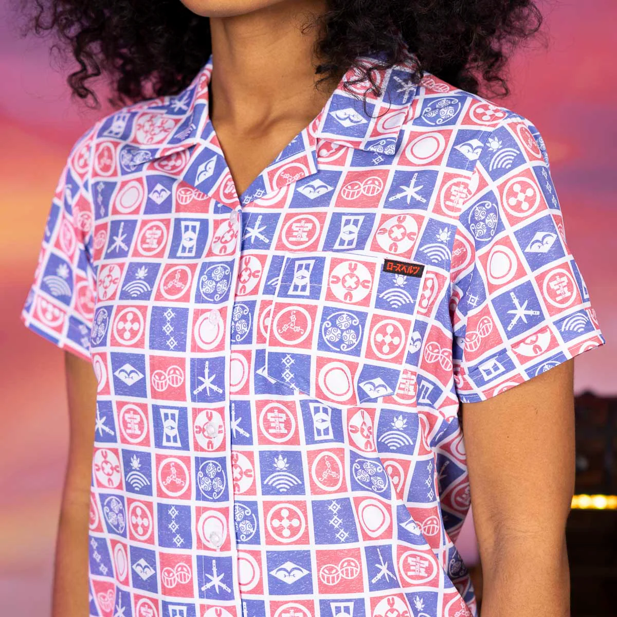 One Piece "Stamps of the Sea" – Women's KUNUFLEX Short Sleeve Shirt - Image 3