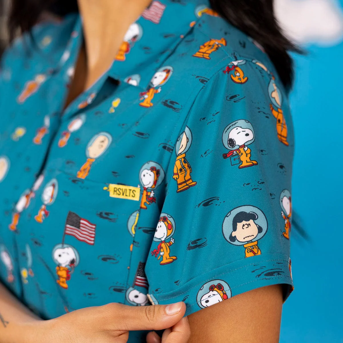 Peanuts "Astro 'Nuts" – Women's KUNUFLEX Short Sleeve Shirt  - Image 5