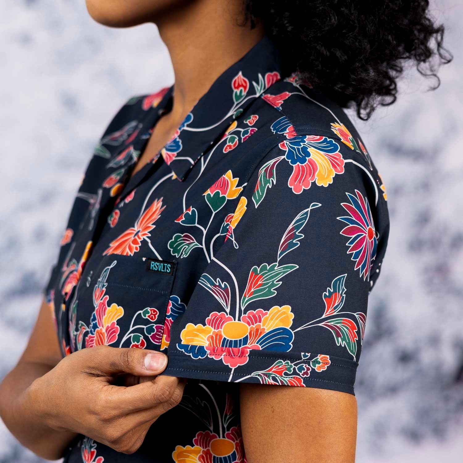 Retro Vines – Women's KUNUFLEX Short Sleeve Shirt - Image 5