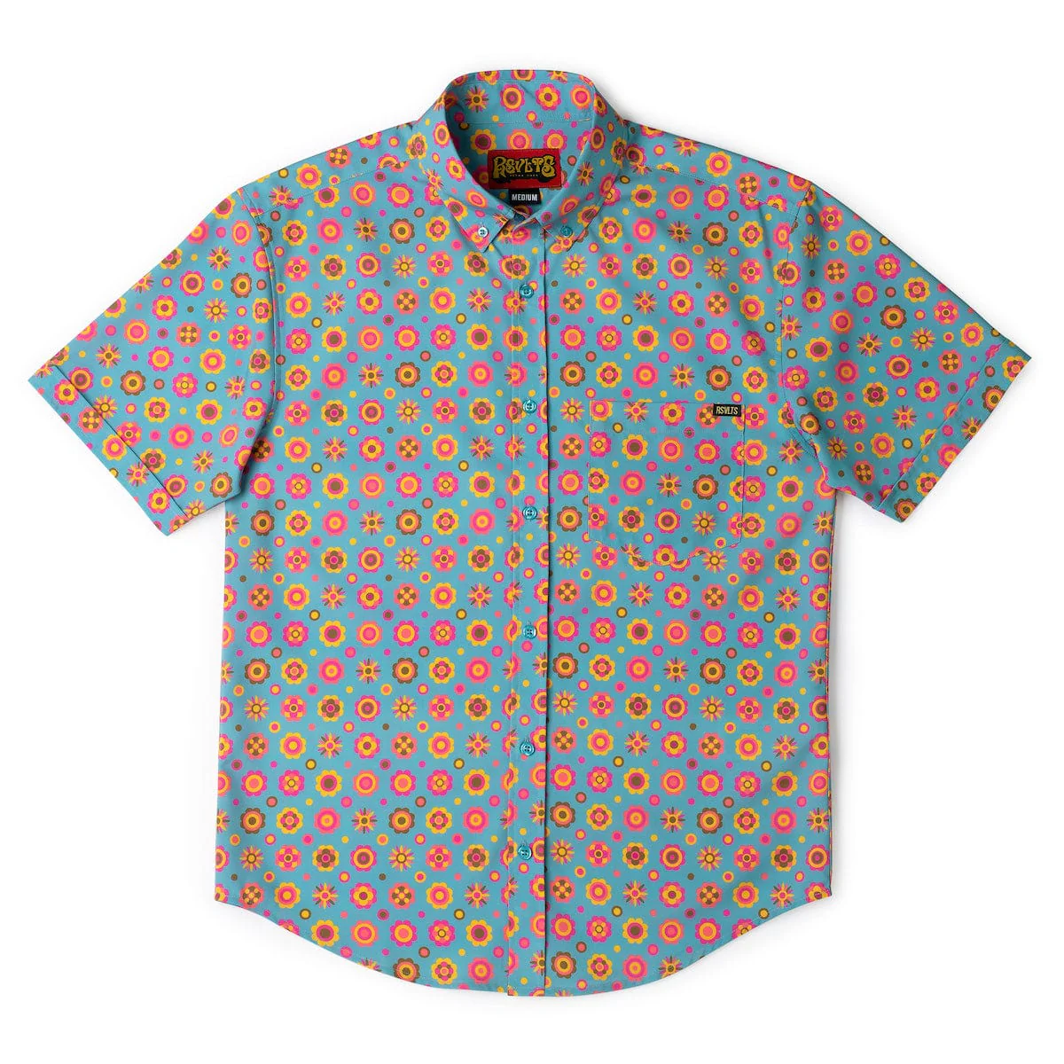‘70s Retro "Flower Ballad" – KUNUFLEX Short Sleeve Shirt - Image 7