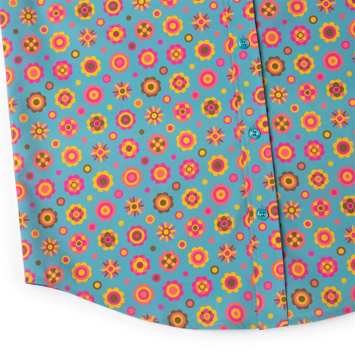 ‘70s Retro "Flower Ballad" – KUNUFLEX Short Sleeve Shirt - Image 8