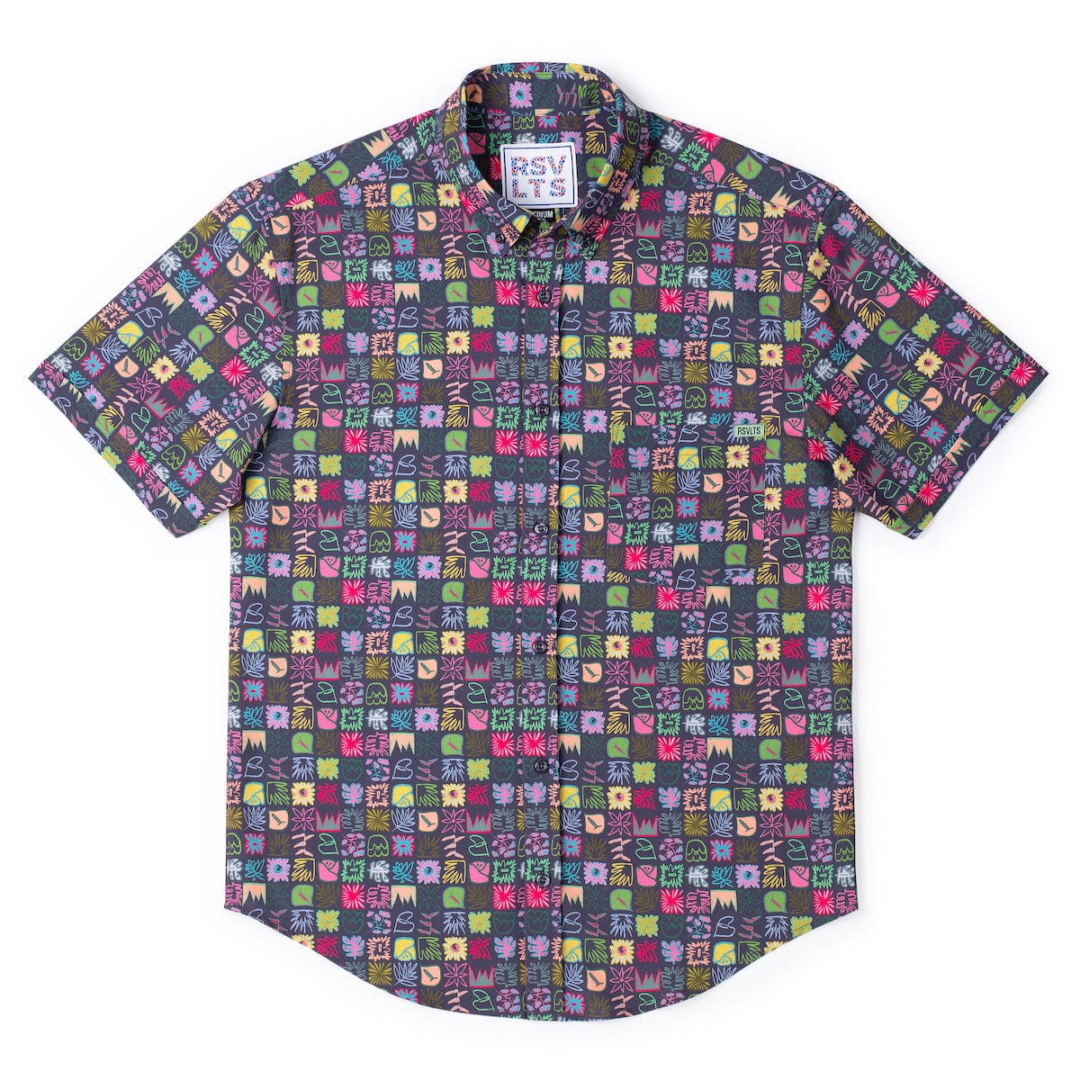 Scribble Squares – KUNUFLEX Short Sleeve Shirt - Image 3
