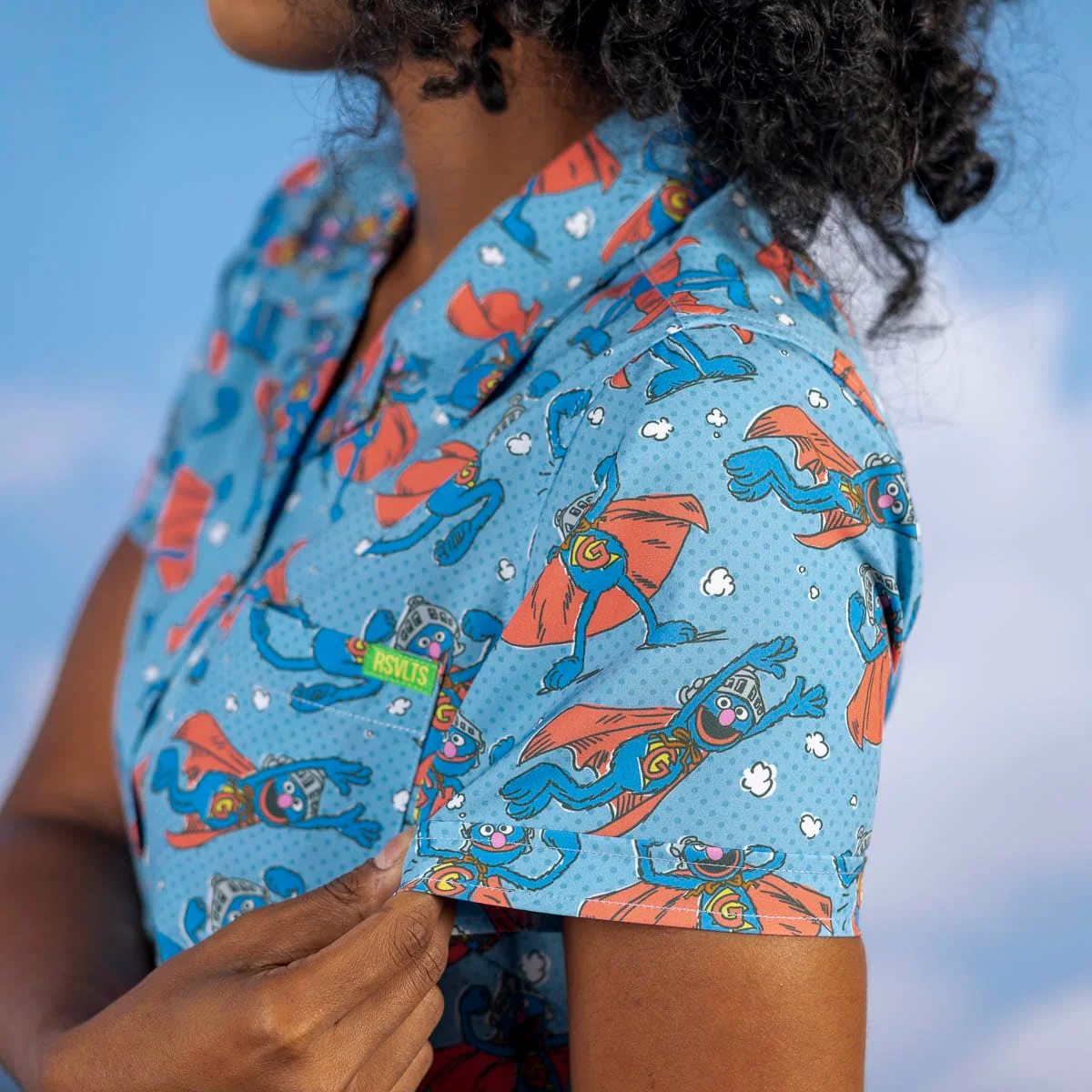 Sesame Street "Super Grover" – Women's KUNUFLEX Short Sleeve Shirt - Image 5