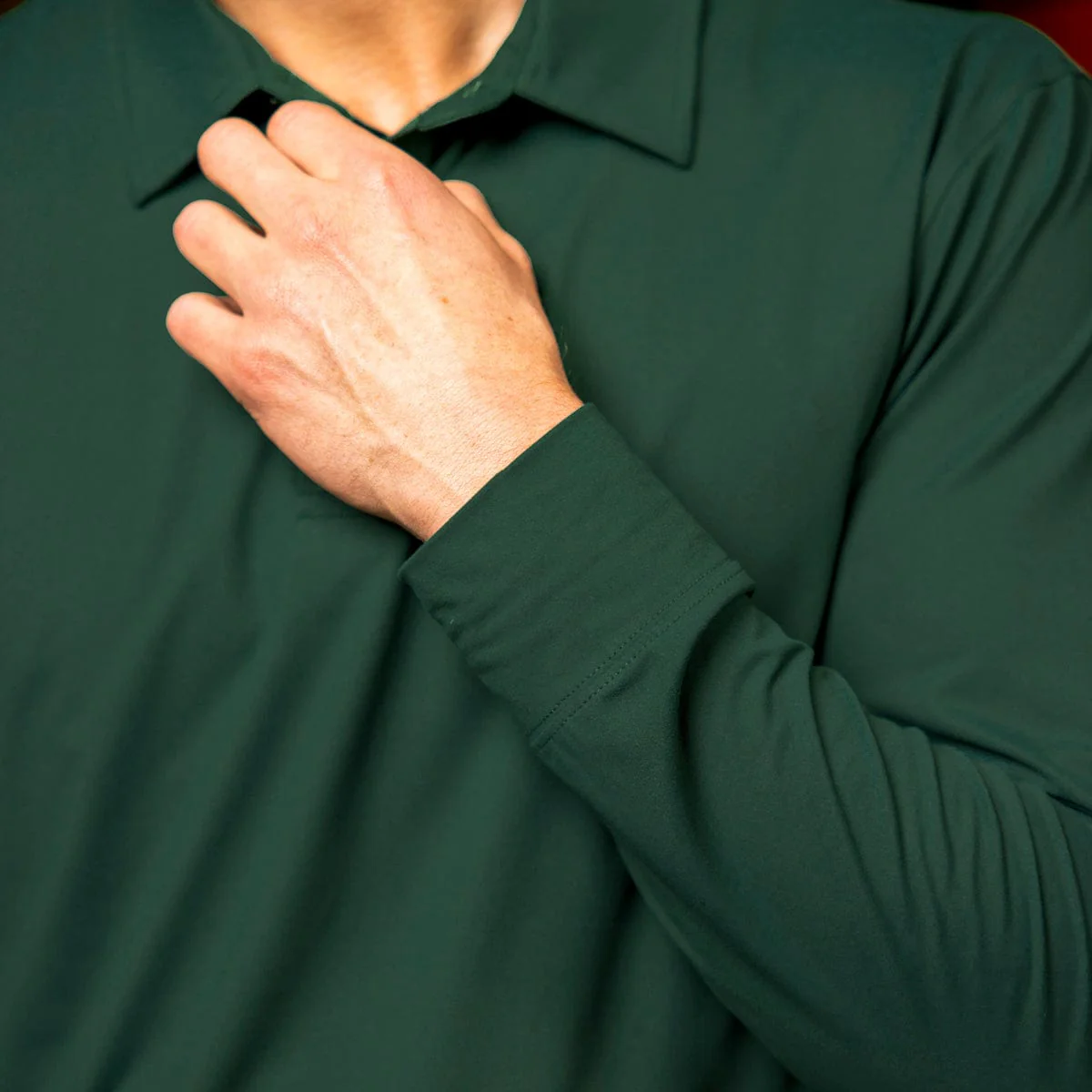 Smoke Pine – Commuter Long Sleeve Polo - Image 6