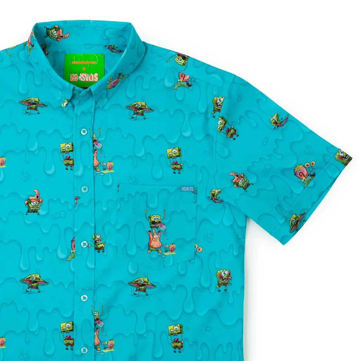 Spongebob "Trippy Bobs" (Light Blue) – KUNUFLEX Short Sleeve Shirt - Image 2