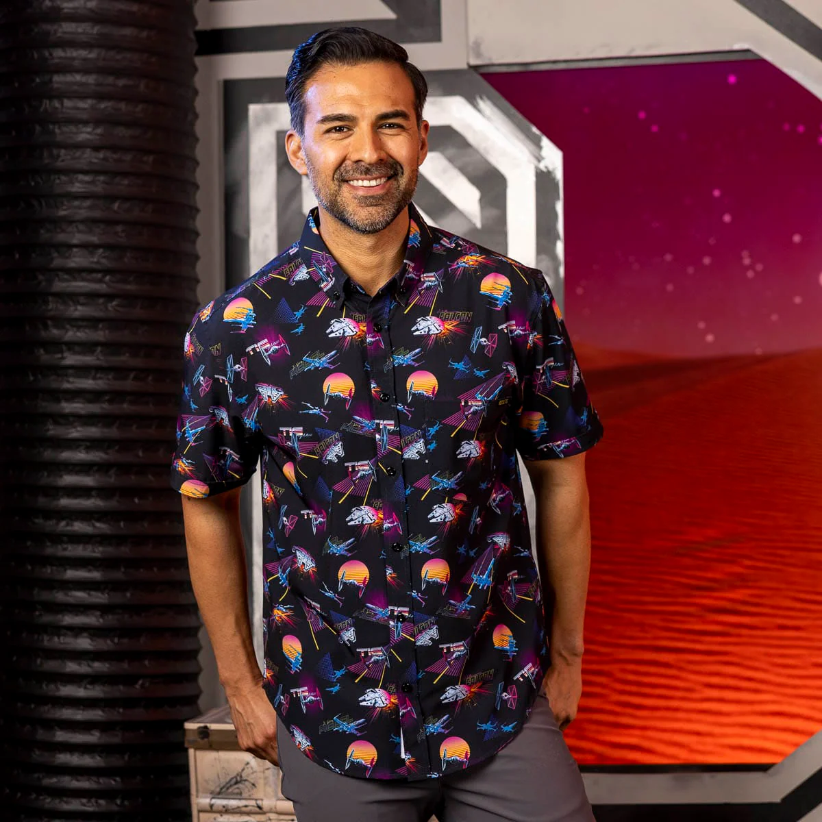 Star Wars™ "Synthwave Dogfight" – KUNUFLEX Short Sleeve Shirt - Image 2