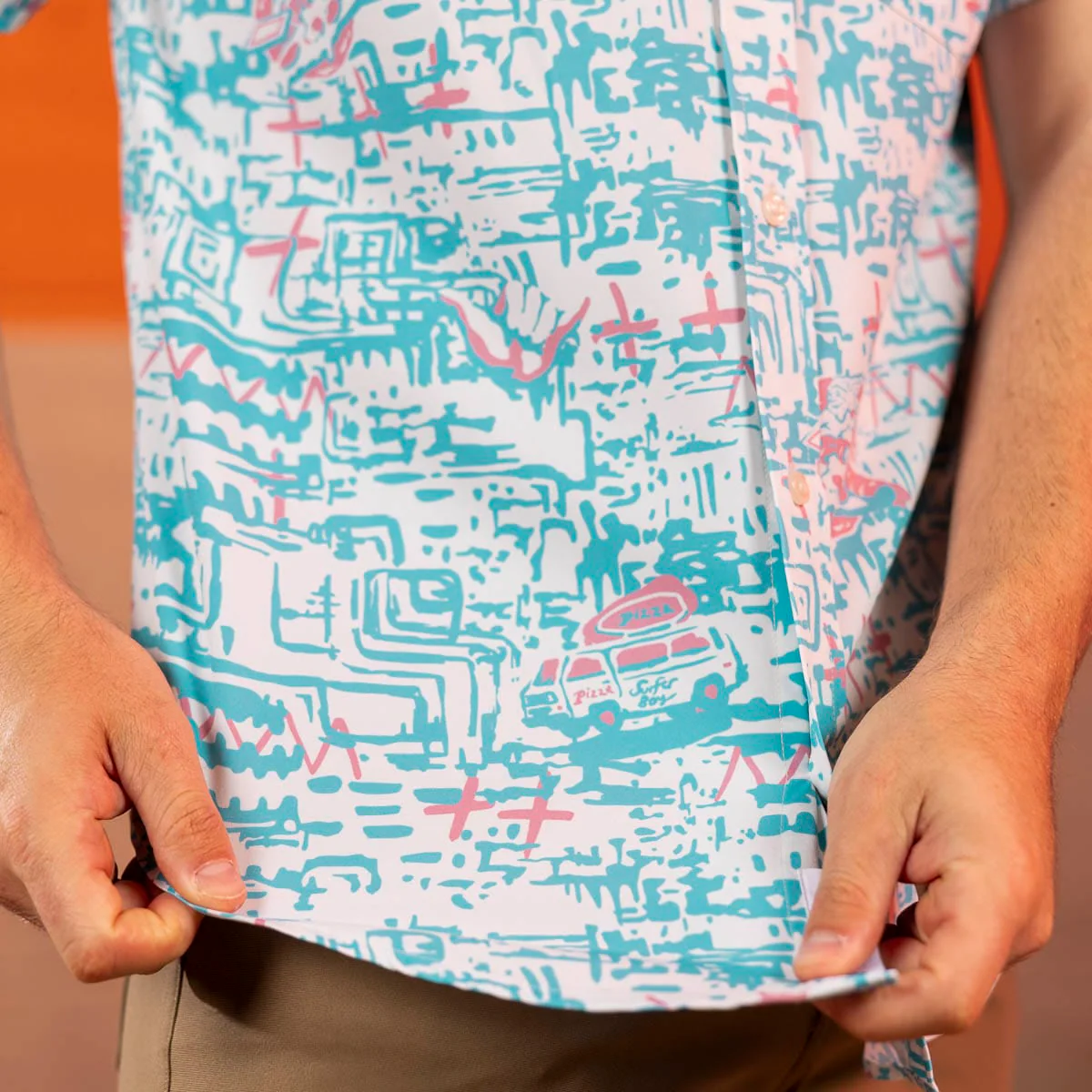 Stranger Things "Surfer Boy Pizza" – KUNUFLEX Short Sleeve Shirt - Image 6