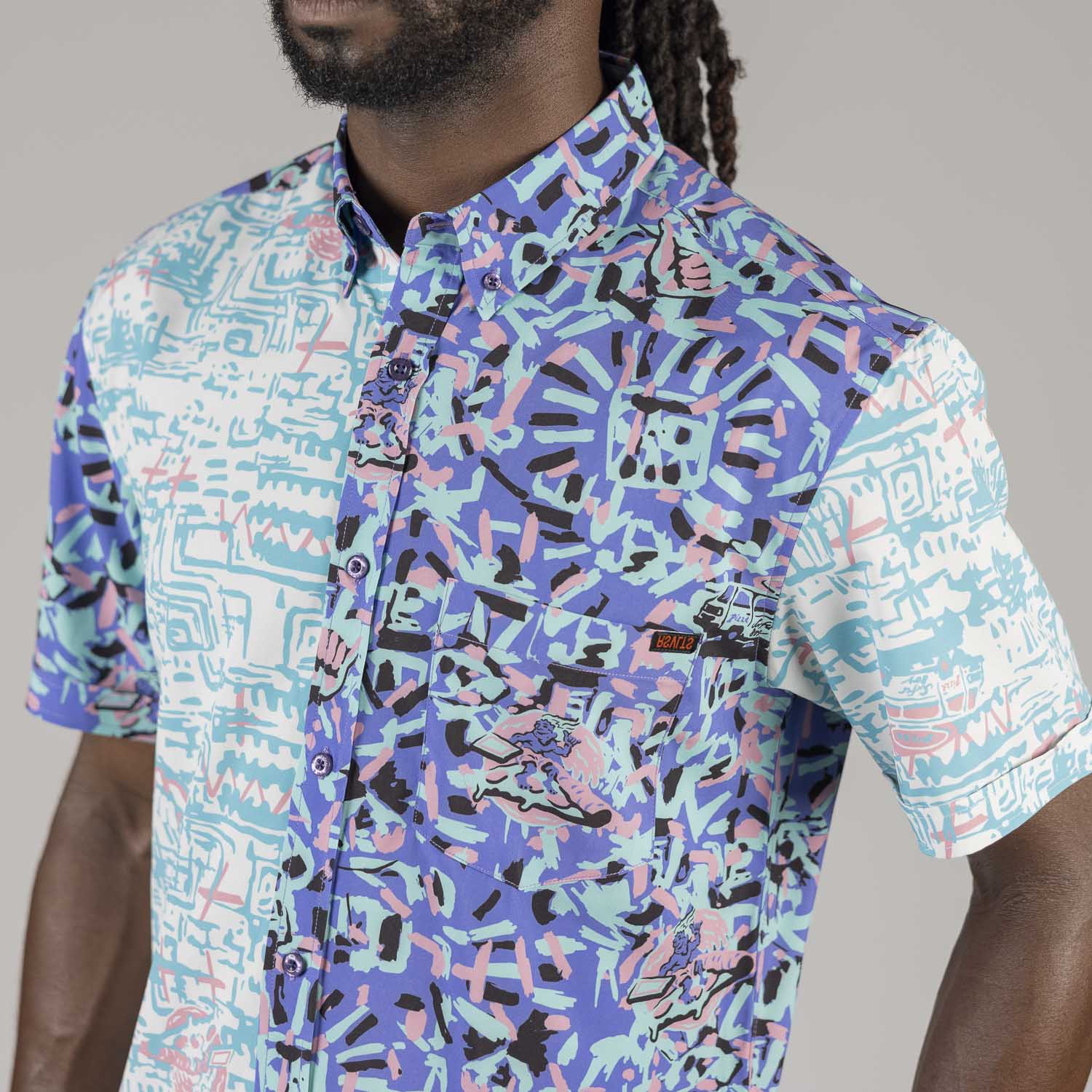 Stranger Things "Surfer Boy Pizza (Two Toppings)" – KUNUFLEX Short Sleeve Shirt - Image 4