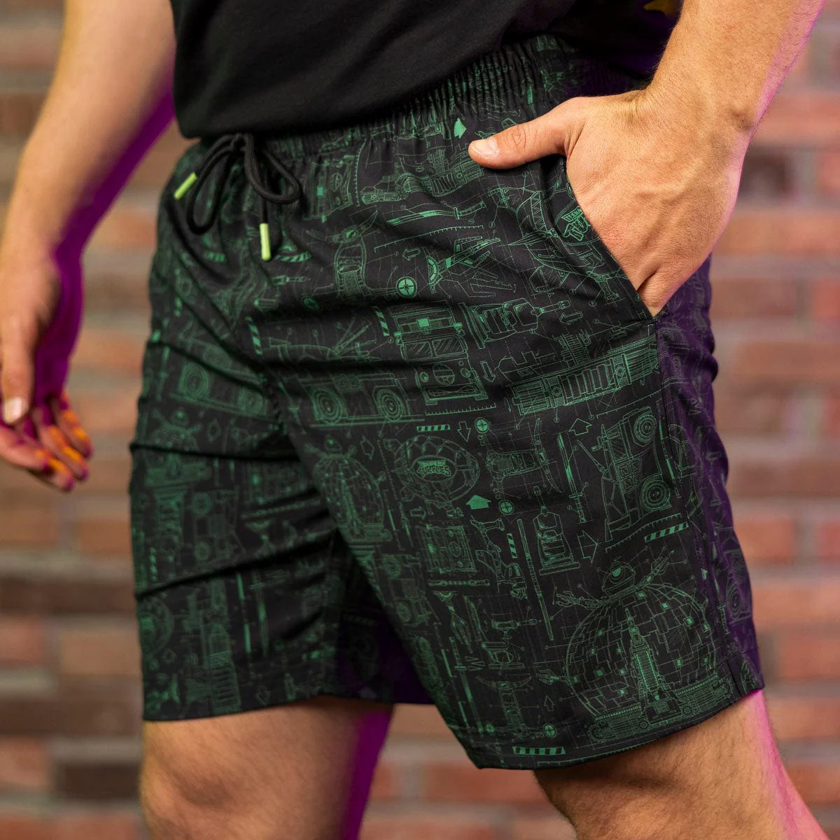 Teenage Mutant Ninja Turtles "Greenprints" – Hybrid Shorts - Image 2