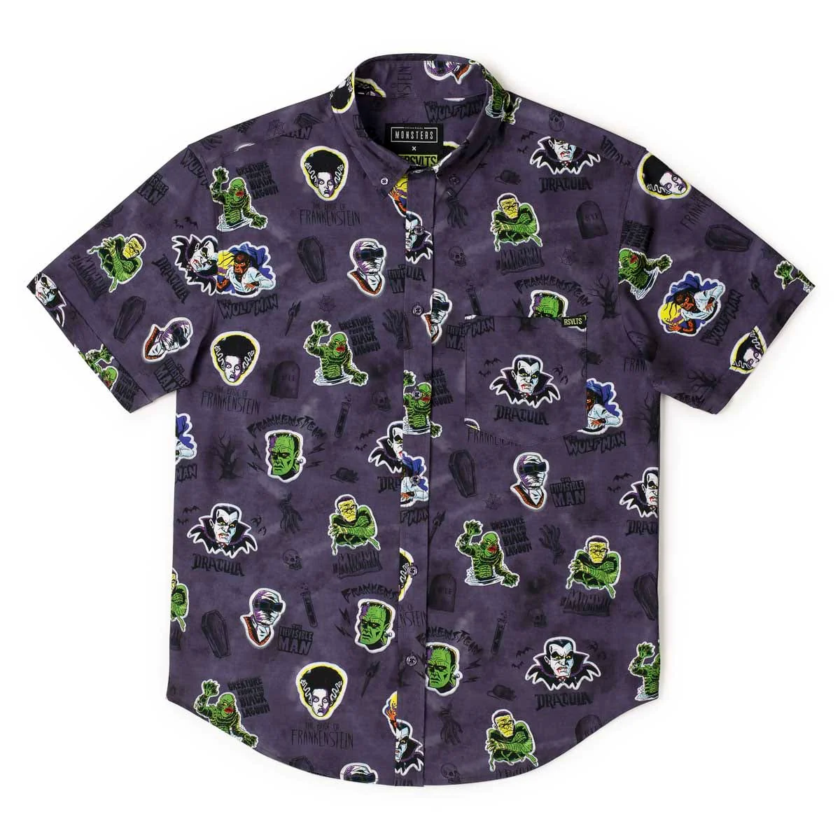 Universal Monsters "Monstickers" – KUNUFLEX Short Sleeve Shirt - Image 5