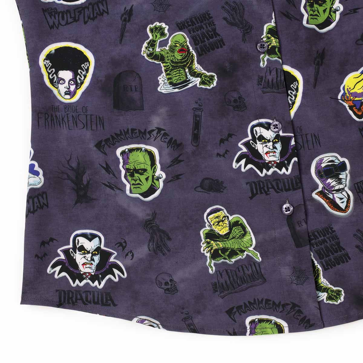 Universal Monsters "Monstickers" – Women's KUNUFLEX Short Sleeve Shirt - Image 6