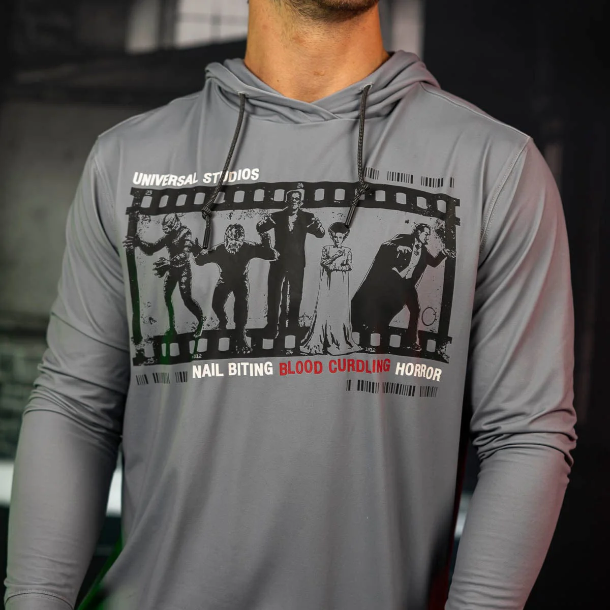 Universal Monsters "Nail Biting Blood Curdling Horror" – Performance Hoodie - Image 5