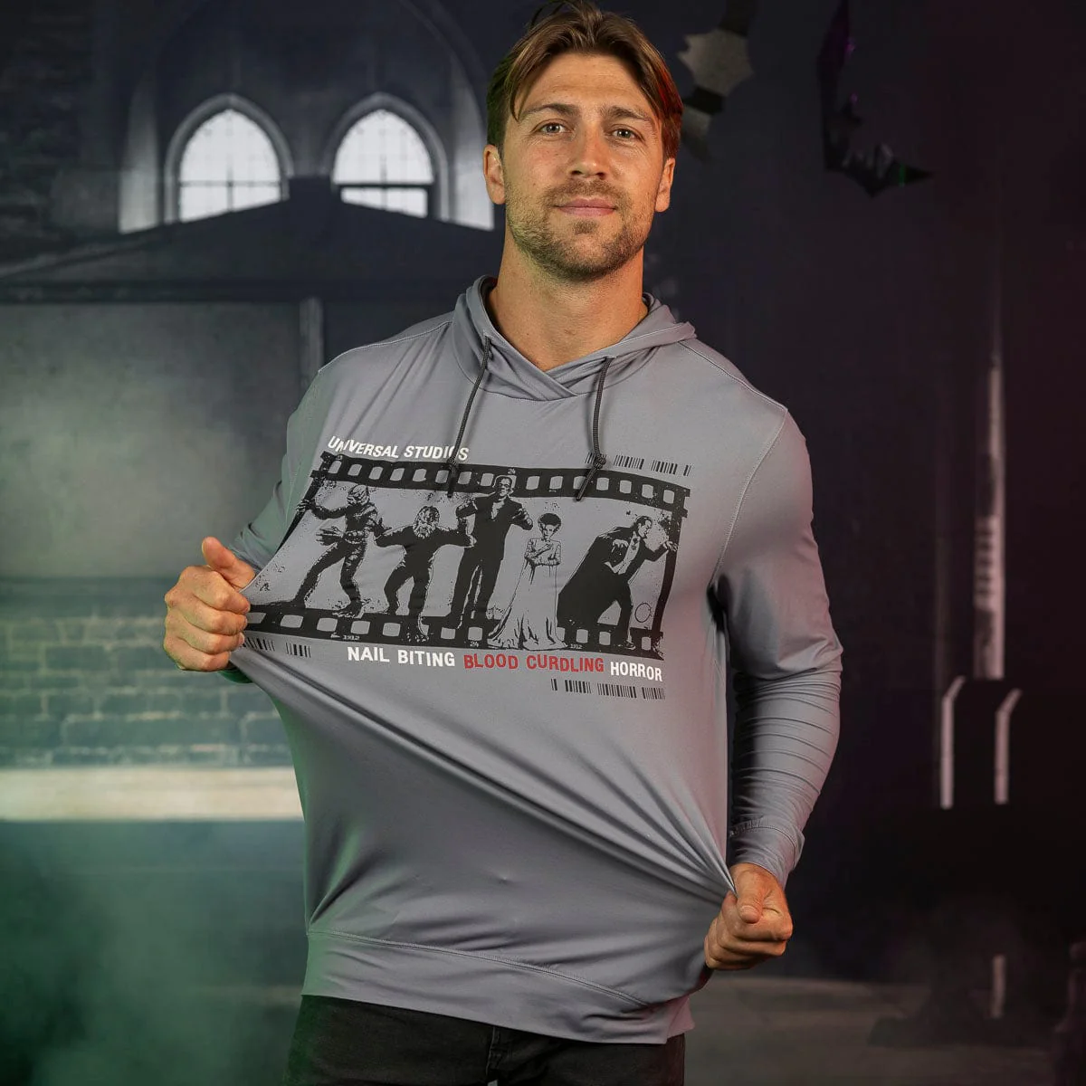 Universal Monsters "Nail Biting Blood Curdling Horror" – Performance Hoodie - Image 6