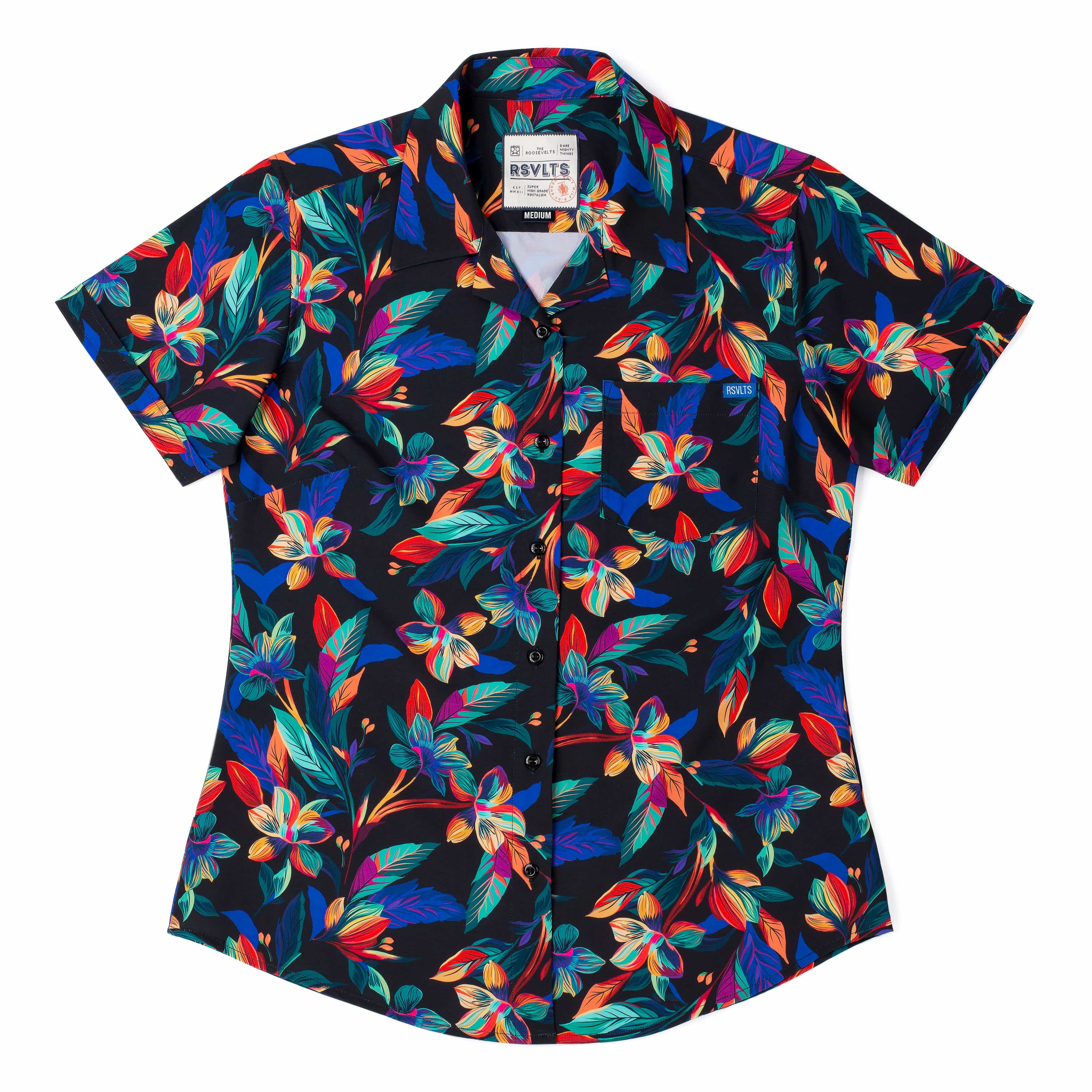 Vibrant Bloom – Women's KUNUFLEX Short Sleeve Shirt - Image 2