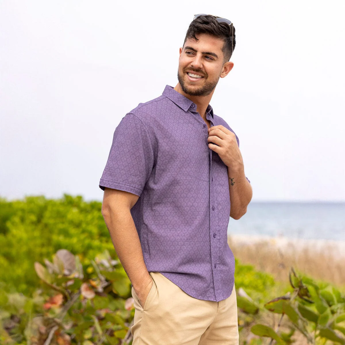 Violet Vacay – Bamboo Short Sleeve Shirt - Image 3