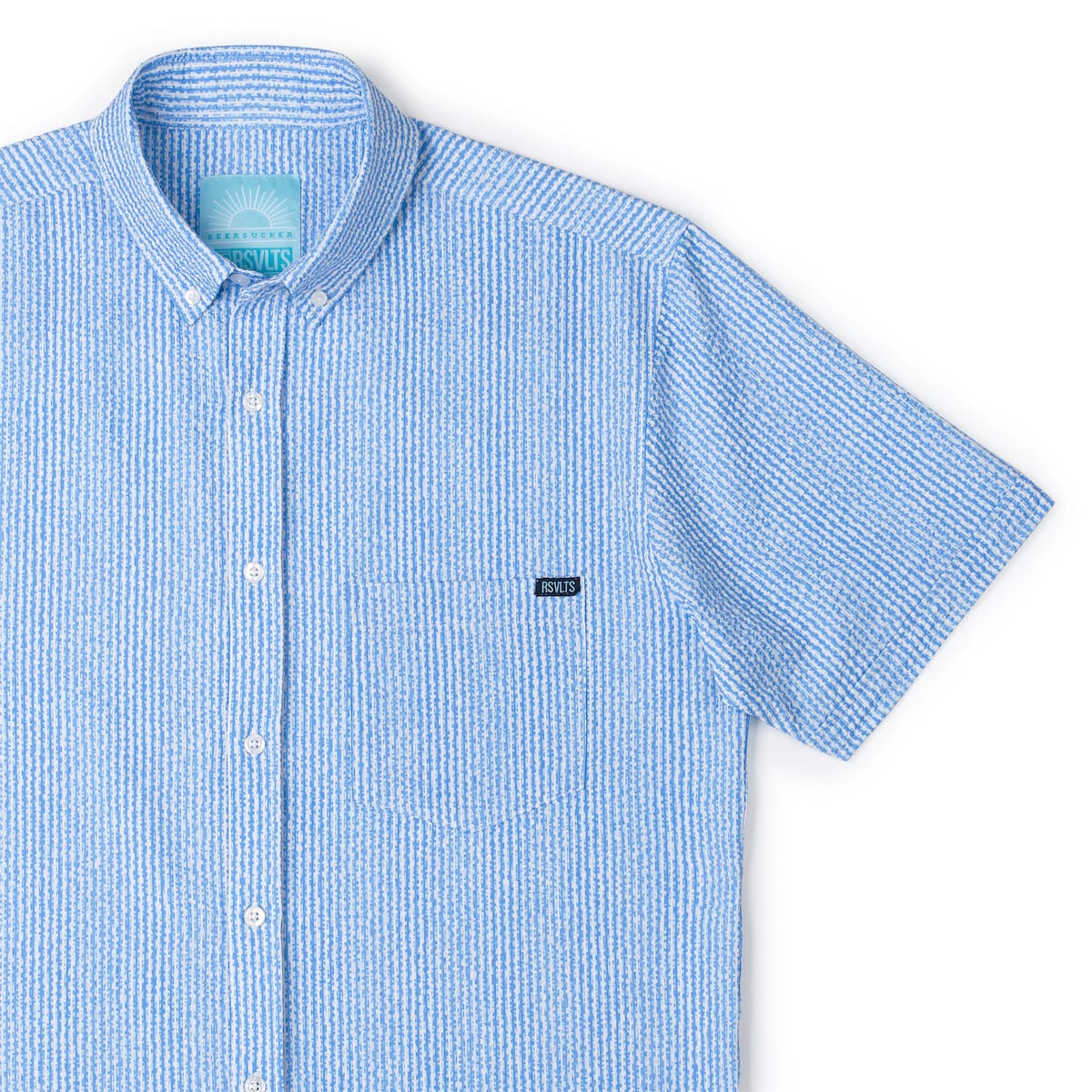 We Sail Without Him – Stretch Seersucker Short Sleeve Shirt - Image 3