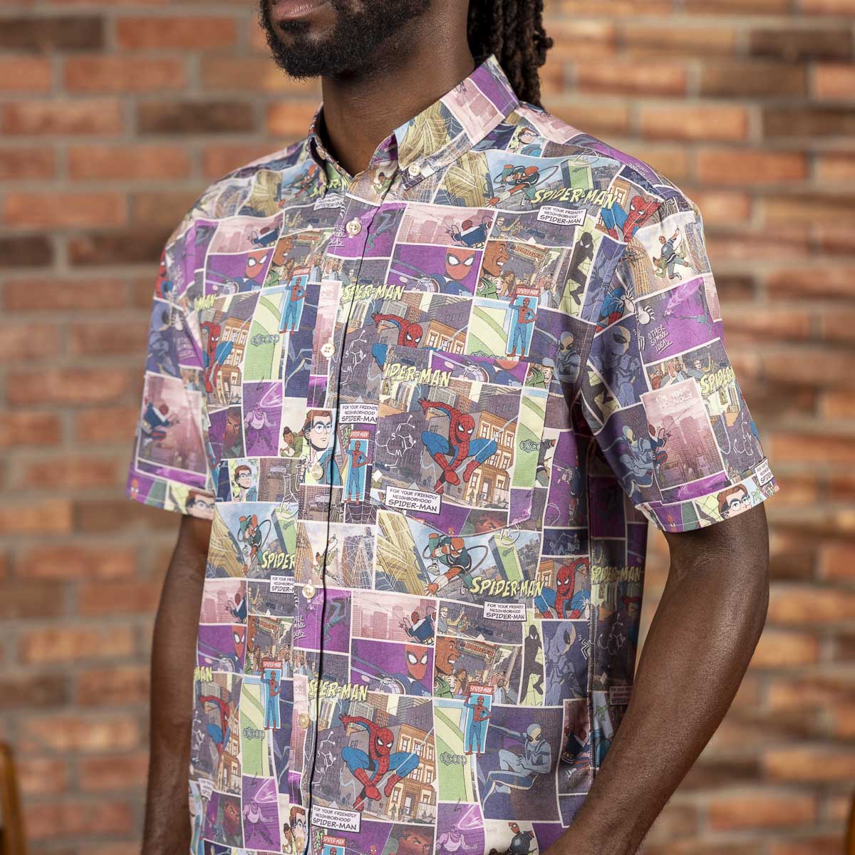 Your Friendly Neighborhood Spider-Man "In the Swing of Things" – KUNUFLEX Short Sleeve Shirt - Image 4